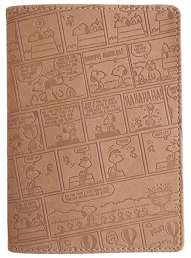 Snoopy Passport Cover Stylish Faux Leather Cute Embossed Design All Comics Brown Passport Cover