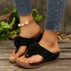Large Size Women's Shoes Summer New Slope Heel Cool Slippers Wearing Flip-flops Female Flower Sandals