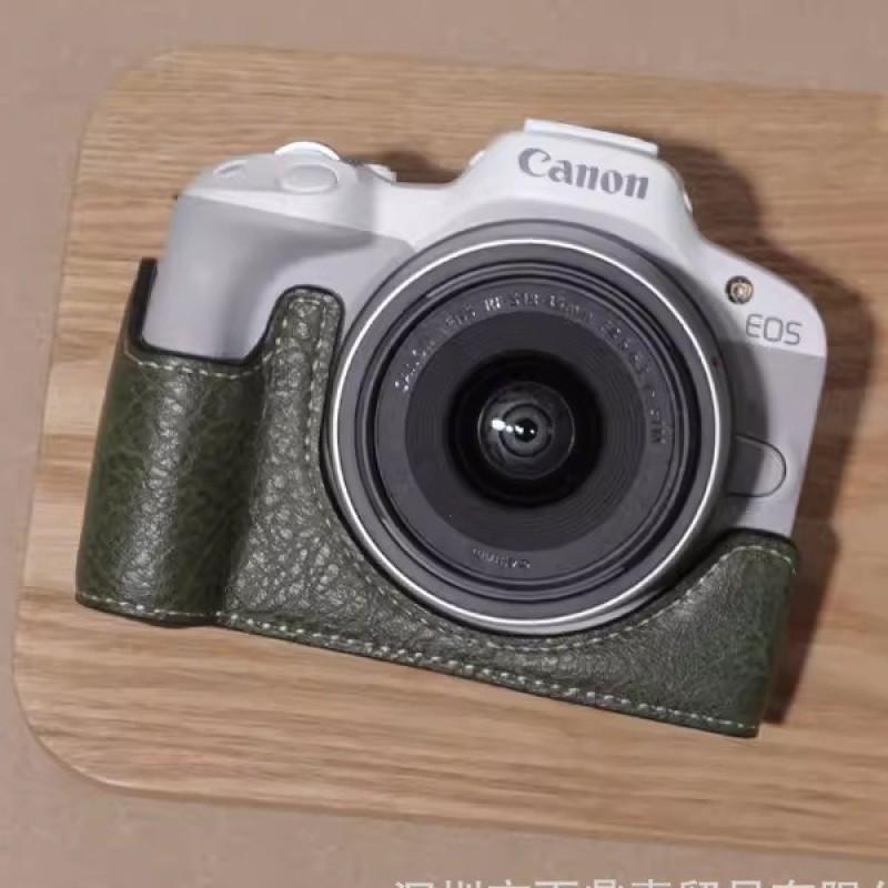 Получехол для камеры Canon EOS R50 R100 со ремешком, сумка через плечо из ПУ-кожи, для беззеркальной DSLR, для путешествий, фотосъемки