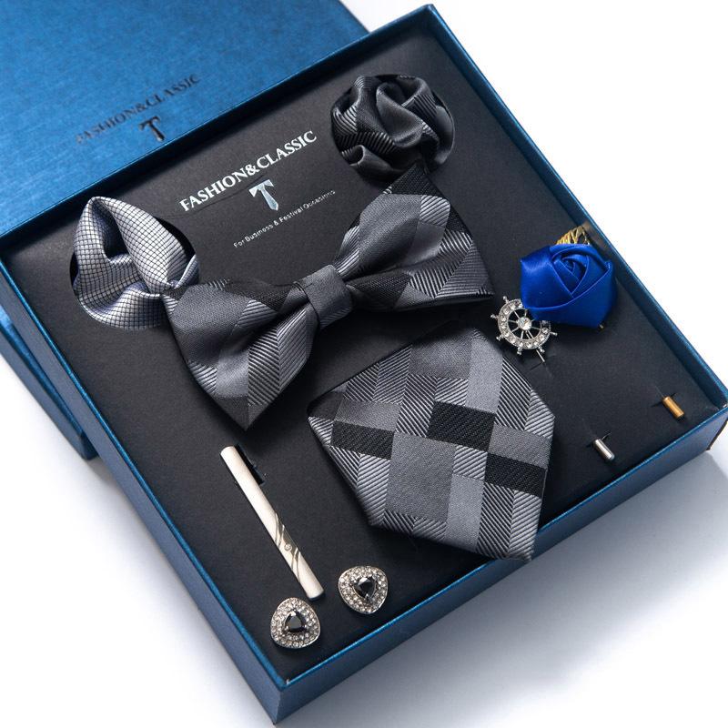 Men'S Tie Bow Tie Square Towel 8-Piece Gift Box Set Boyfriend Tie Gift