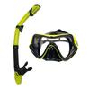 Adult Diving Goggles Snorkel Set, Fog-proof and Leak-proof Tempered Glass Waterproof Mask, Dry Snorkel, Yellow and Black Set