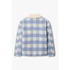 Emporio Armani Junior Eco Fur Collar Check Pattern Peacoat 0456301007