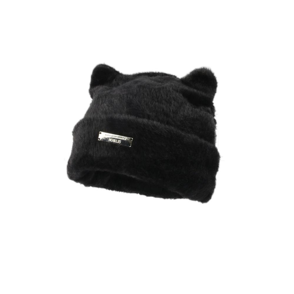 Imitation Mink Wool Warm Hats Cat's Ears Wool Hat Fashionable Knitting Hat  Autumn