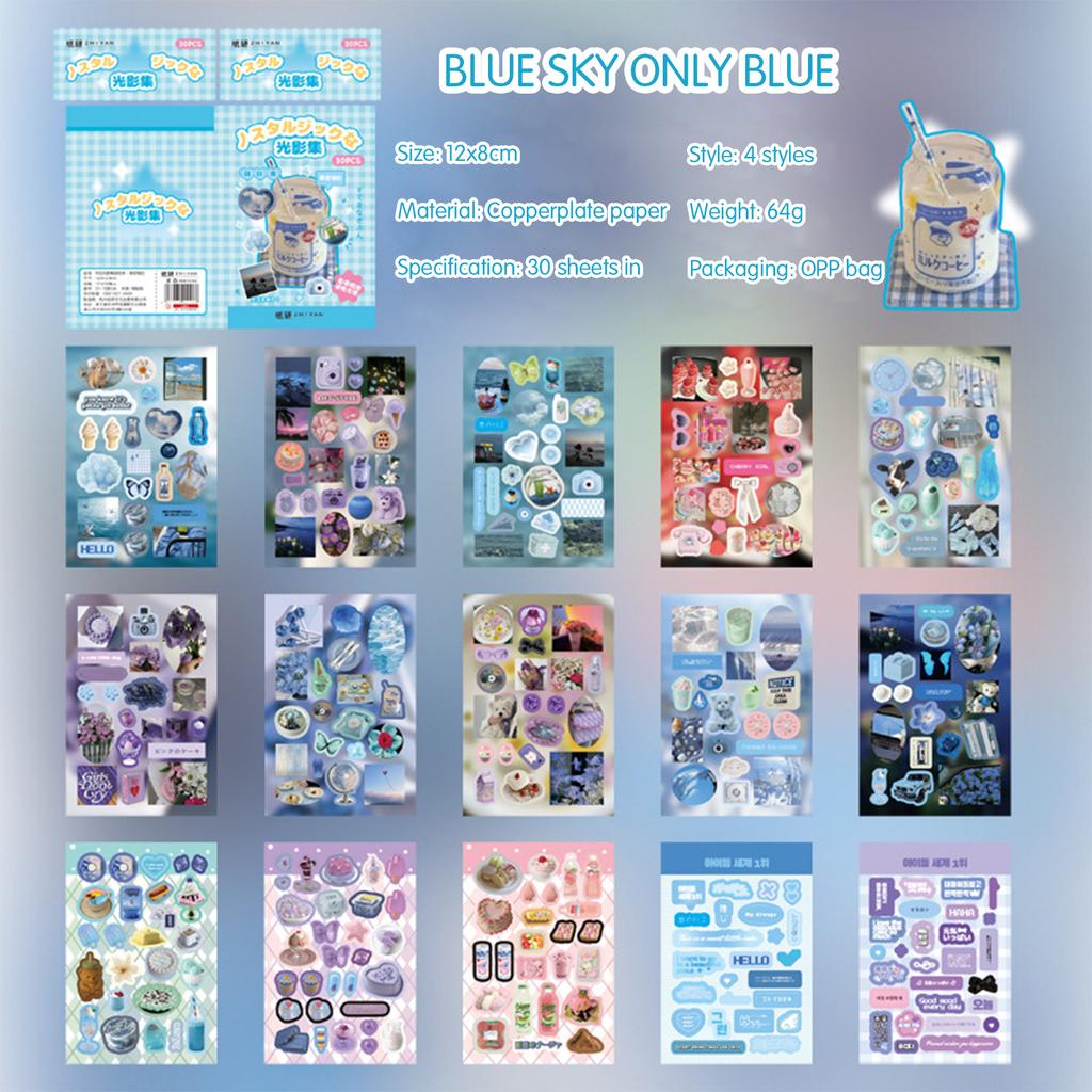 30pcs Vintage Retro Sticker Book Scrapbooking Stickers for Journaling DIY Crafting Food Theme Decorative Stickers