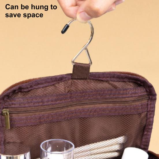 Косметичка с ручкой из водонепроницаемой искусственной кожи с застежкой-молнией, портативная, вместительная, многофункциональная, для туалетных принадлежностей