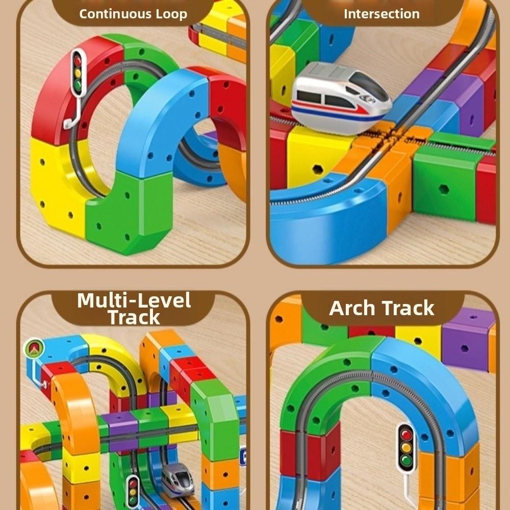 Многофункциональные Волшебные Трековые Машинки для Детей Кубики Железнодорожные Строительные Игрушки