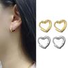 Wild Temperament Girls Heart Buckle Simple Copper Fashion Jewelry Hoop Earrings Piercing Earrings