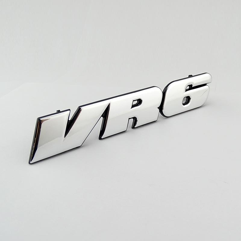 Chrome 3D VR6 Front Grill Badge Emblem Decal MK3 Grille Auto Logo Car Stickers for VW Golf Corrado Jetta Passat