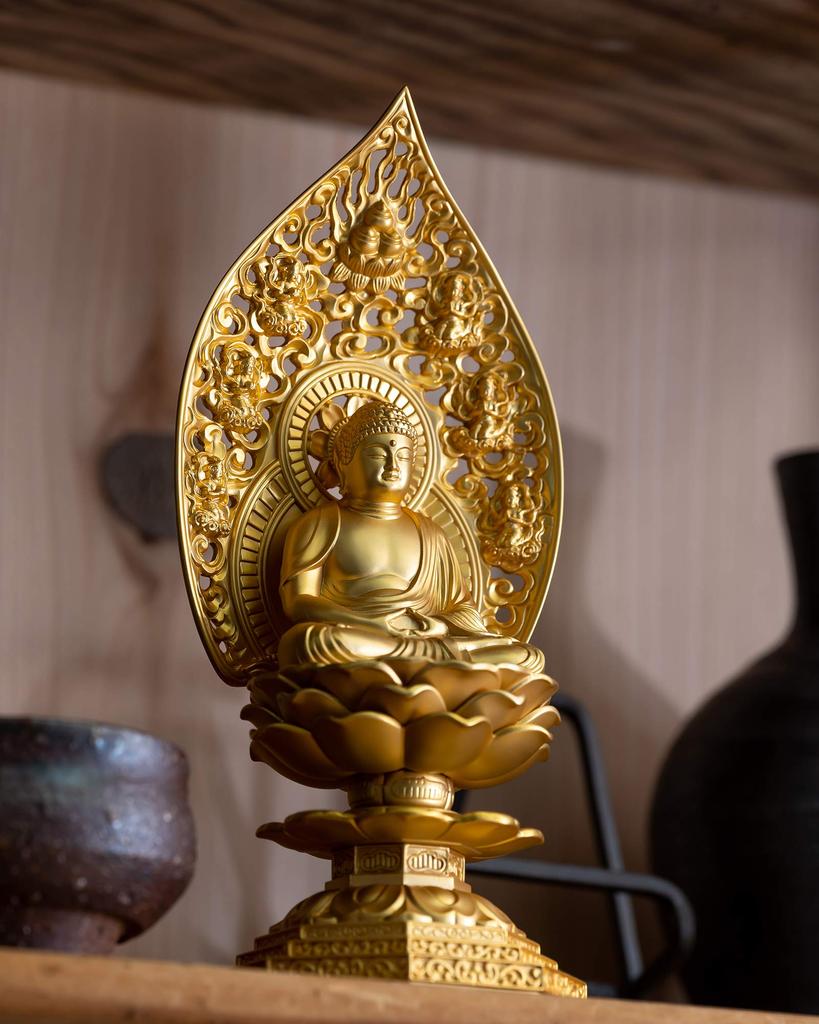 Buddha Statue Shaka Nyorai Seated Statue 18cm Makita Shuun Takaoka Copperware Nyorai (gold Plated/24k Gold) Sculptor Model "Soto, Rinzai, Tendai"