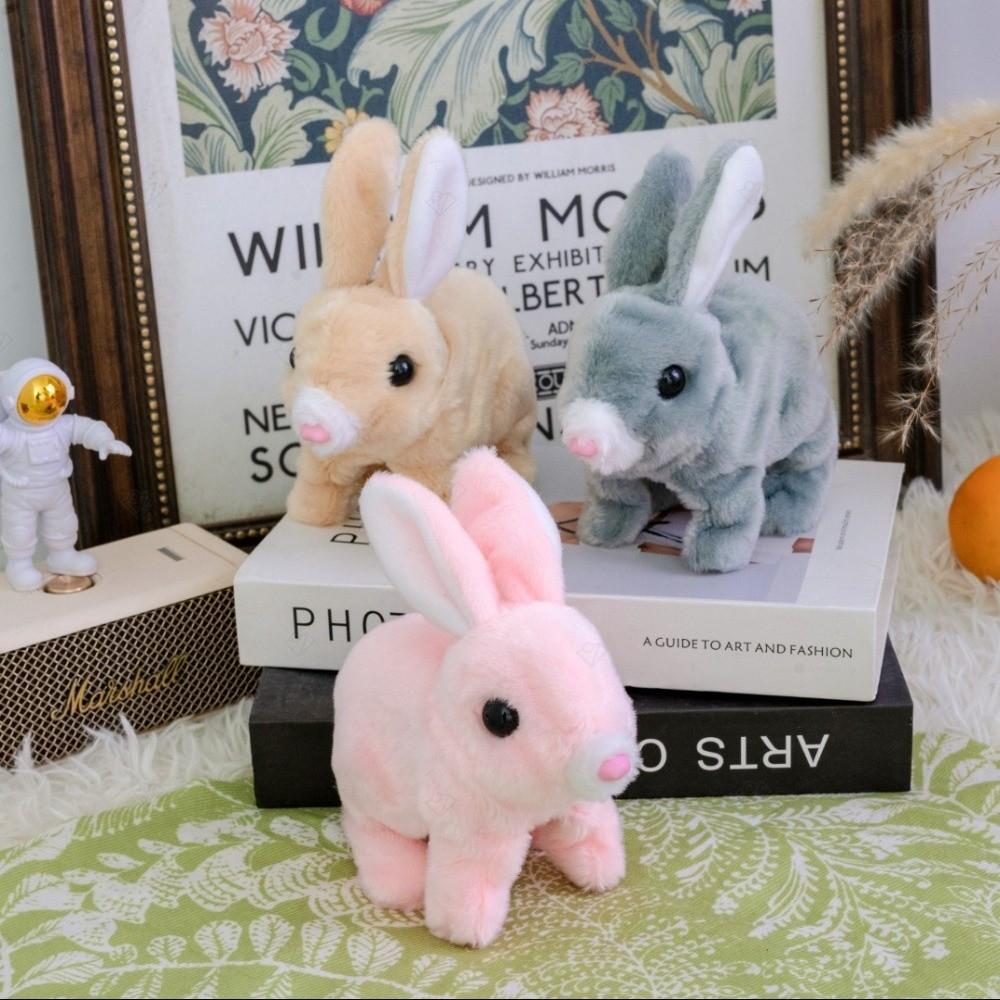 Wag Tail Electric Bunny Plush Walking Wiggle Ears Interactive Plush Toy Birthday Gifts
