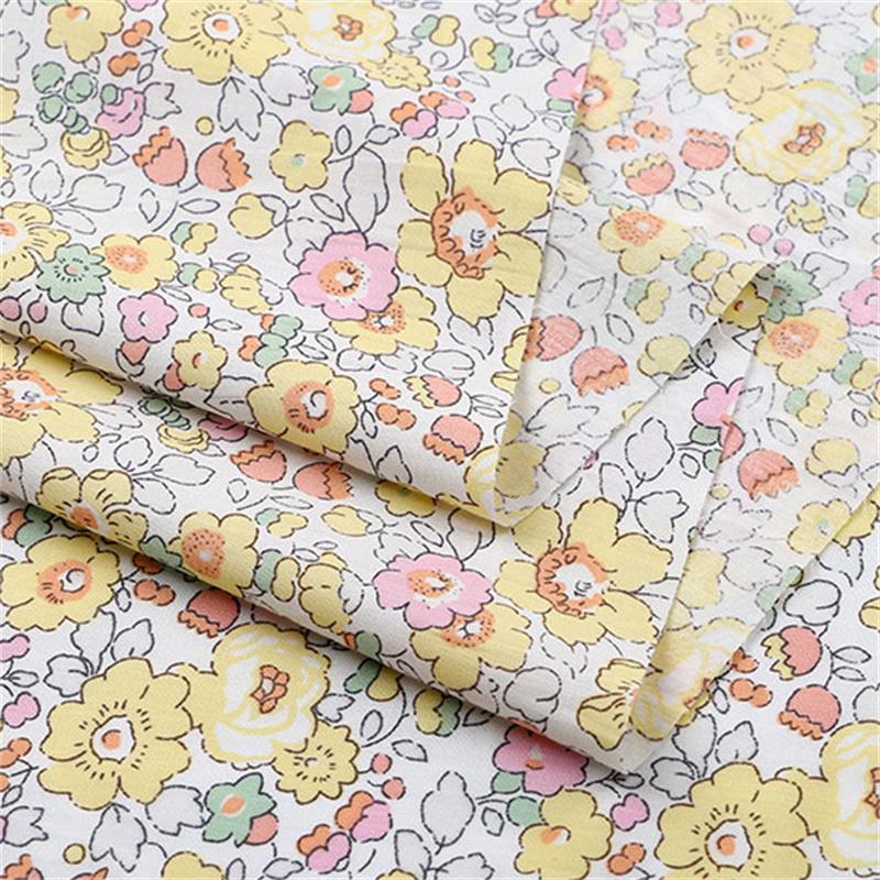 Fresh Printed Light and Thin Skin Friendly Handmade DIY Rich Colors Pure Cotton Floral Print Poplin Fabric Fabric Breathable