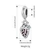 Bamoer 925 Silver Red Heart Skull Pendant Jesus Cross Beads for Women Bracelet Accessories DIY Religious Beliefs Gift
