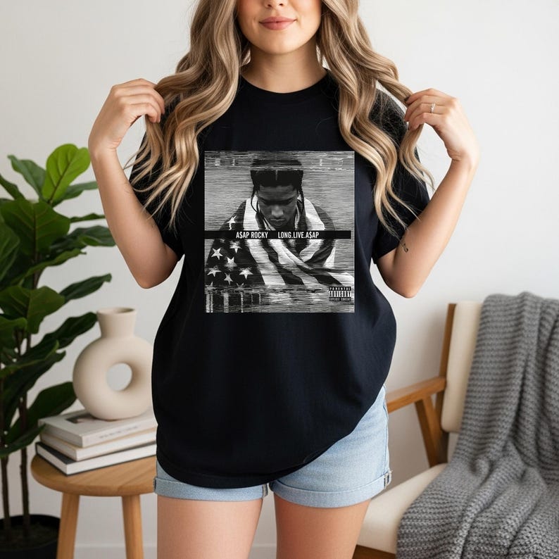 Модная футболка 2026 года, футболка с обложкой альбома ASAP Rocky, графическая футболка с изображением хип-хоп тура, винтажная футболка с изображением рэп-исполнителя, унисекс, подарок для любителя музыки