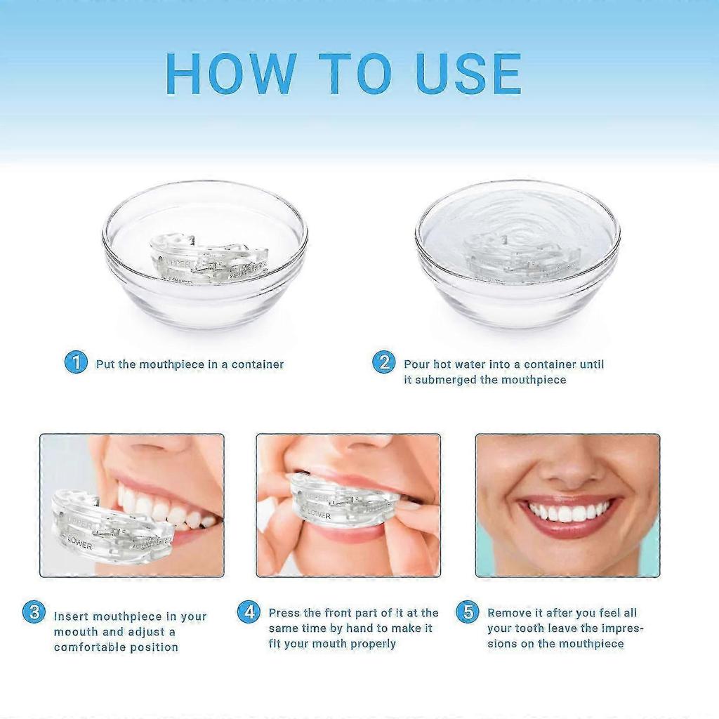 Anti-snore Mouthguard, Adjustable Anti-snoring Mouthpiece, Night Time Teeth Mouthguard Bruxism Sleeping Bite Guard - JA