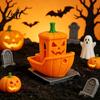 Relaxation Gift Idea 3D Printed Ghost/Pumpkin Boat Figurine Creative Ghost Ornament Mini Pumpkin Fun Sculpture Desktop Decoration for Office Study