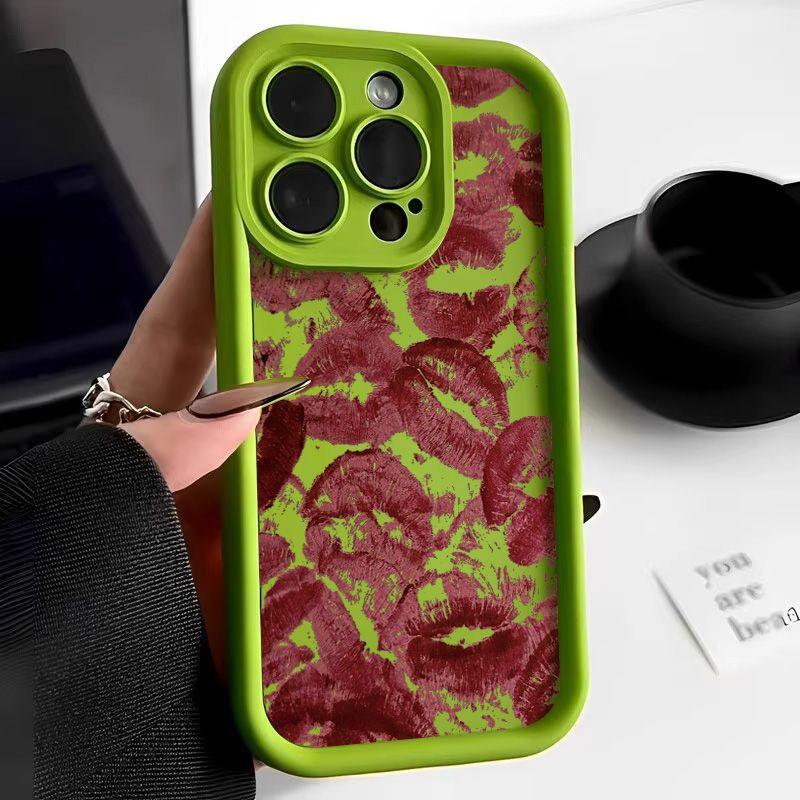 Чехол для мобильного телефона Apple iPhone17promax 14, 12/13, с принтом губ на весь экран, с мелкими отверстиями, 11, противоударный, 15, мягкий чехол