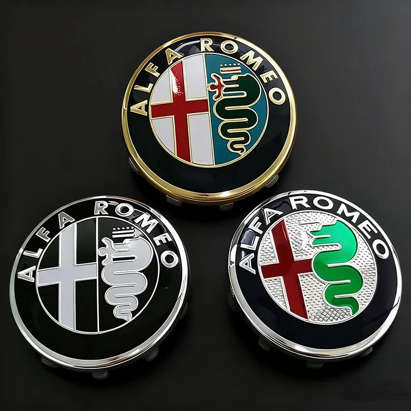 Car Sticker For Alfa Romeo 159 147 For Alfa Romeo Giulia Giulietta Stelvio 159 147 156 58mm Wheel Center Caps Premium Hub Covers EO0