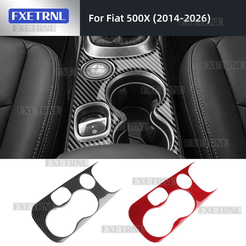 For Fiat 500X 2014 2015 2016 2017 2018 2024 2025 2026 Car Interior Real Soft Carbon Fiber Sticker