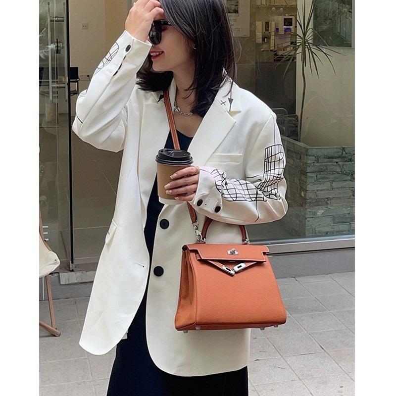 Женская сумка из высококачественной коровьей кожи первого слоя с узором личи, на плечо, кроссбоди