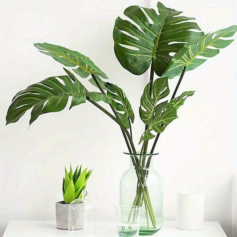 1PC Artificial Plant Tropical Palm Leaves Summer Monstera Simulation Leaf for Hawaiian Theme Party Decor Home Garden Fake Plant