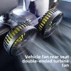 Универсальный двухголовый автомобильный вентилятор с USB, 12 В/24 В для задних сидений