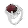 Silver Ring with Artificial Garnet Nano 4.925ct, Cubic Zirconias, Item Weight 5.21 Gr (60002303)