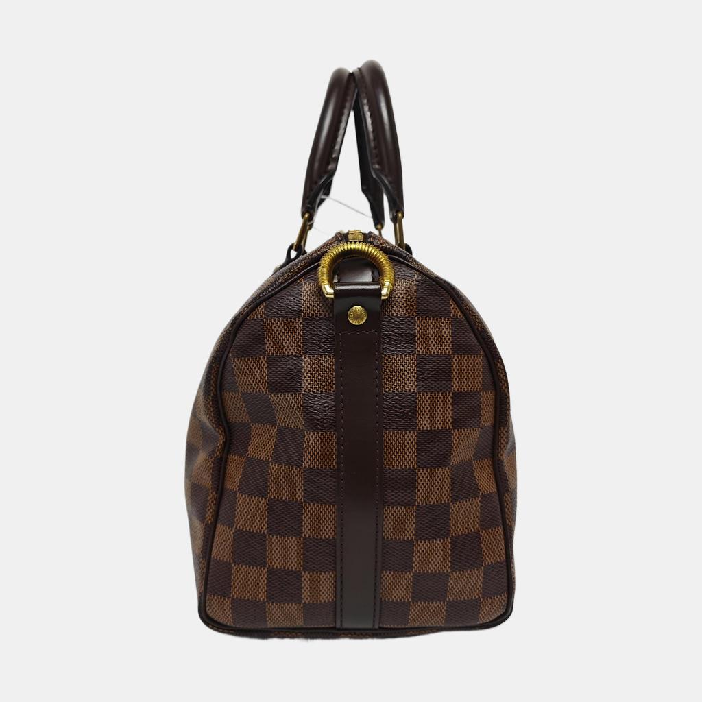 [Pre-Owned] Speedy 25 Checkered Strap Pillow Bag Coated Canvas Shoulder Tote - Very Good #15FF7C6