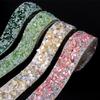 Self Adhesive Colorful Resin Rhinestone Tape Colorful Crushed Rhinestone Trim  Clothing Decoration