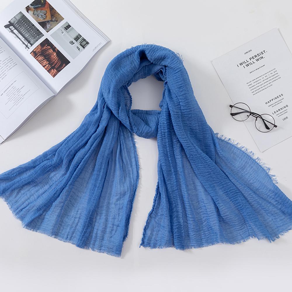 Muslim Fashion Women Crinkle Hijab Scarf Soft Solid Head Scarves Turban Shawls and Wraps Hijab Femme Musulman Kopftuch