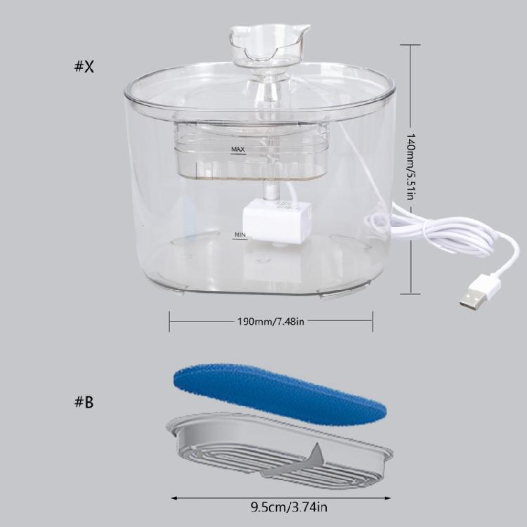 Внутренняя поилка для домашних животных Автоматическая миска для воды Низкий уровень шума Диспенсер для воды для питомцев