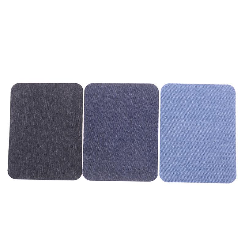 6Pcs Assorted Cotton Jeans Repair Kit 3Color Iron On Denim Patch Sewing Applique