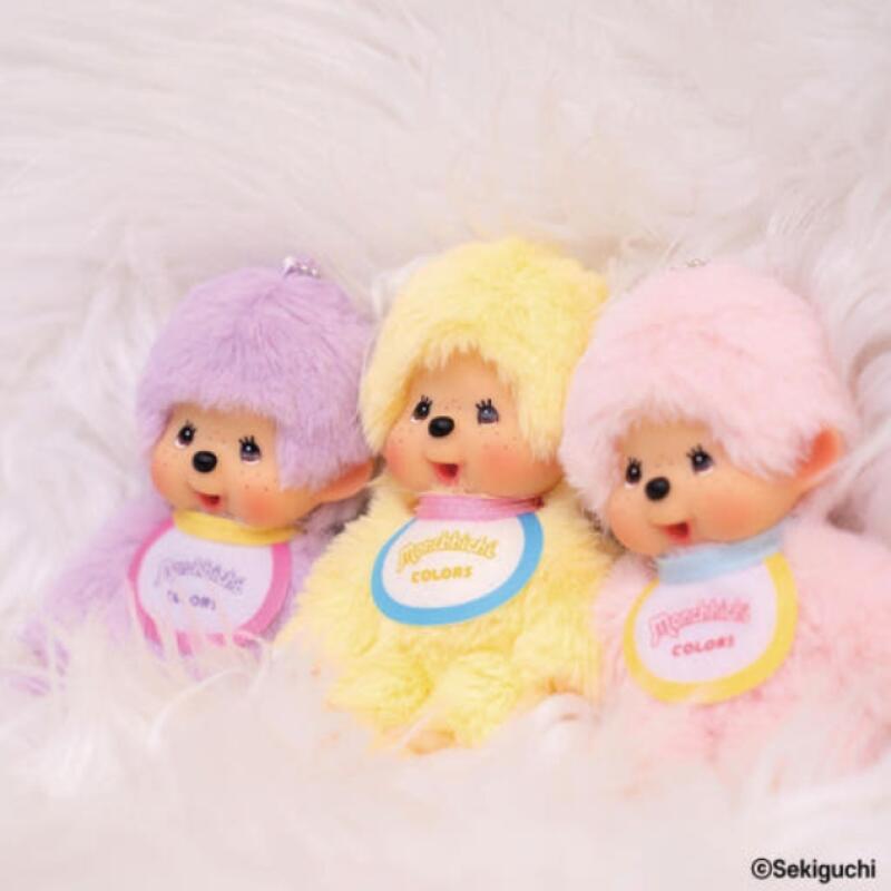 Оригинальный брелок-брелок Monchhichi Цветной Пастельный Светло-Розовый