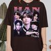 Мужская футболка с коллажем Han Jisung, Ретро 90-х K-pop Графическая одежда, Футболка для фанатов Stay