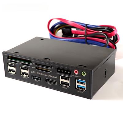 5,25-дюймовая медиа-панель, передняя панель, USB 3,0/2,0-концентратор eSATA SATA, аудио-мультикардридер для корпуса компьютера, отсек для оптических приводов