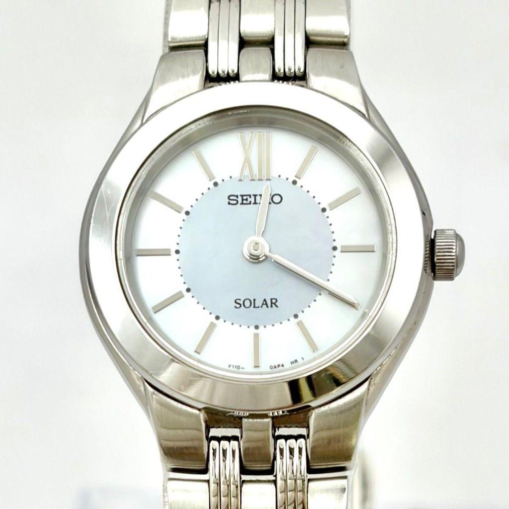 Б/у [Операция] SEIKO Solar Shell Женские часы Серебристые V110-0AH0 8D0188
