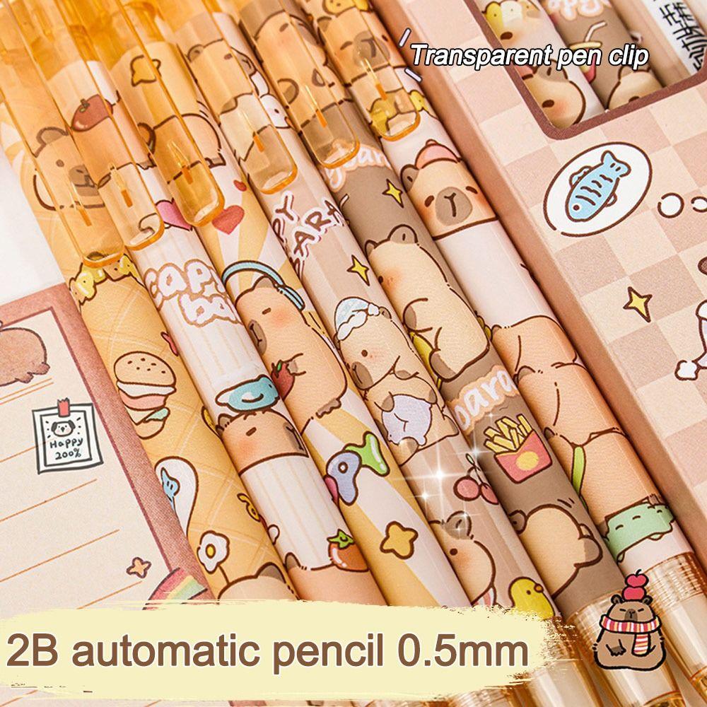 6 шт. с ластиком Capybara механический карандаш пресс подвижный карандаш творческий эскиз карандаш для студентов