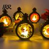 Halloween Party Table Centerpiece Retro Pumpkin Lantern, LED Electronic Candle Light, Vintage Safe Flameless Decor Handheld Decorative Lamp