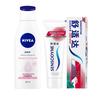 Зубная паста Sensodyne и лосьон Nivea в наборе