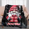 1PC Custom Name Christmas Gnome Gifts flannel blanket versatile,all-season throw suitable for the living room,bedroom,camping,travel,and gift