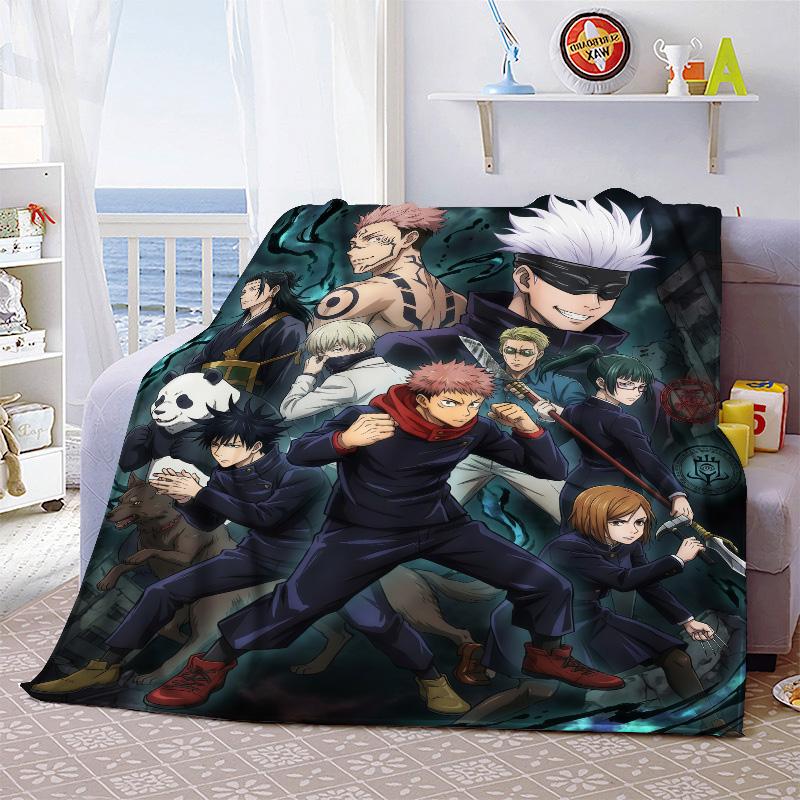 Jujutsu Kaisen Warm Throw Blanket Flannel Soft Cozy Lightweight Blanket for Bed Sofa Home Decor -QJY