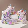 Children's Sports Shoes, Princess Style, with Light-up Features and a Fleece-lined upper2026New Autumn and Winter Styles for Girls: Rotating Buttons