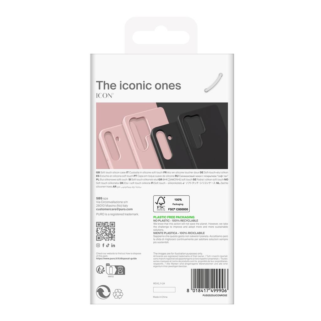 Silicone case cover for Samsung Galaxy S25+ Icon - black