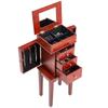 VEVOR Jewelry Cabinet Armoire, Standing Wood Jewelry Storage Chest with 3 Drawers, Flip Top Mirror, 4 Top Storage Compartments, Zinc Alloy Handles
