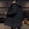 Осенне-зимняя мужская парка средней длины, толстая теплая куртка с капюшоном, мужская однотонная ветрозащитная парка, верхняя одежда больших размеров
