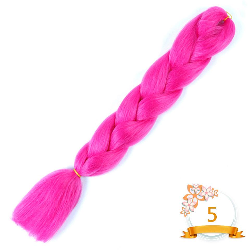 Синтетические плетеные волосы 24 дюйма Jumbo Braid Ombre Jumbo Наращивание волос для женщин DIY Косички для волос Фиолетовый Розовый Желтый Красный