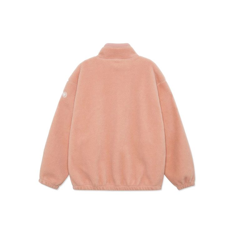 Li-Ning Badfive Sports Basketball Series Warm Sherpa Fleece Loose Knit Jacket With Fleece Collar Unisex Outerwear Misty-Rose AFDR729-2