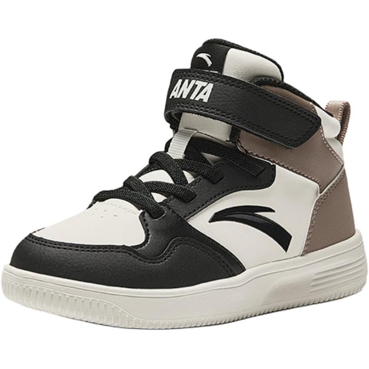 Anta Kids Fashion Versatile Durable High-Top Kids Skate Shoes Kids Sneakers White Black Gray A12439983-1