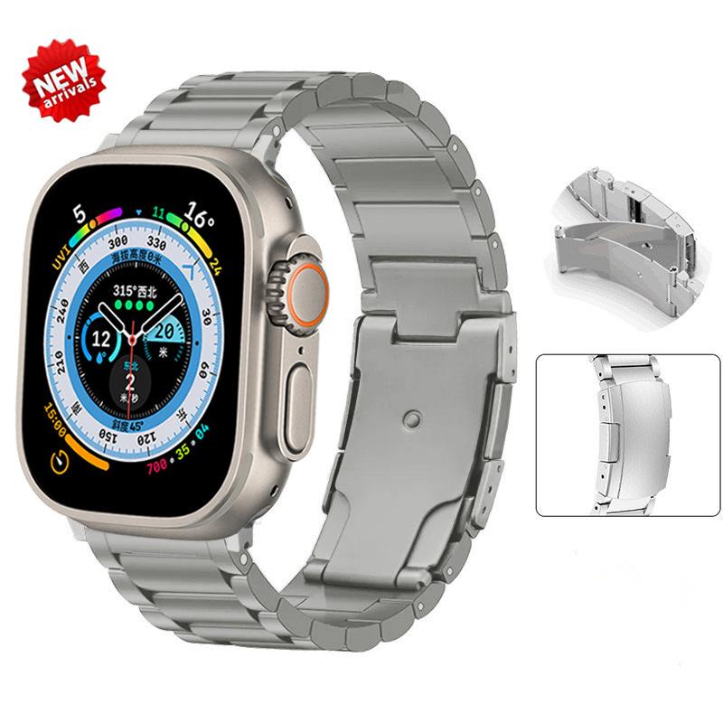 Титановый металлический ремешок для ремешков Apple Watch 44 мм, 49 мм, 45 мм, 40 мм, 41 мм, 42 мм, 38 мм, браслет-ссылка iWatch Series 9, 6, 5, 4, 7, 8 SE ultra 2