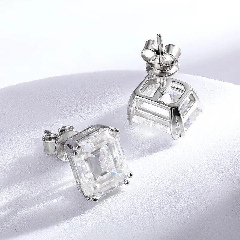 D Color 8CTTW D Color Certified Moissanite Studs Earring for Women 8*10mm Stone 100% S925 Sterling Silver Jewelry GRA