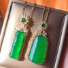 Jewelry Copper Bottom Gold-Plated Inlaid Jadeite Green Gold Pendant Annotated No Matter Brand Necklace Jade Pendant